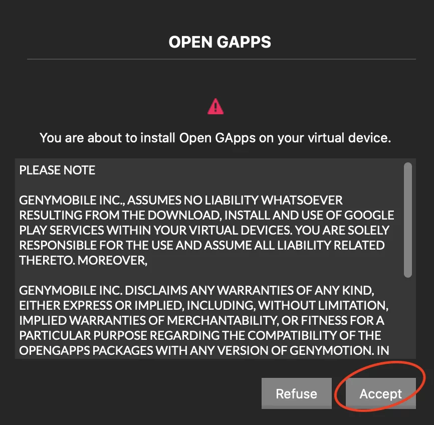 GenymotionにGoogle Playストアをインストール2