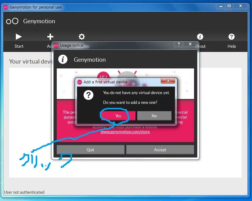 genymotion新規デバイス