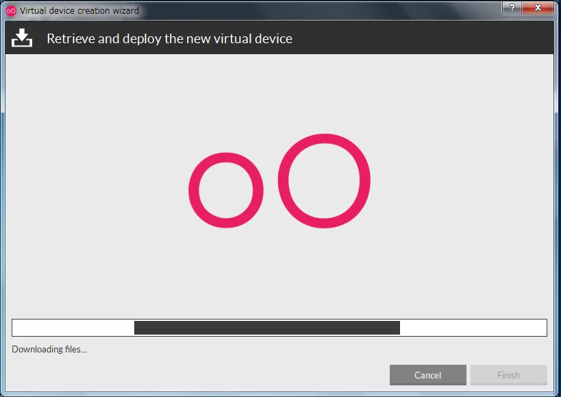 genymotionデバイスダウンロード中