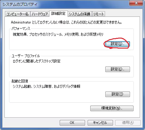 システムのパフォーマンス