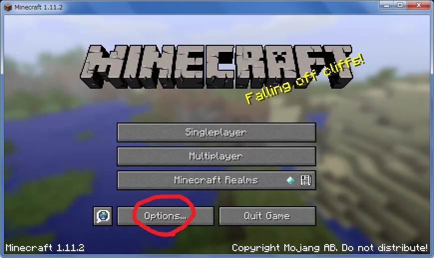 Minecraft オプションに移動